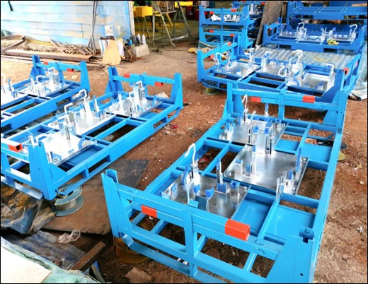 ออกแบบและผลิตพาเลทเหล็กสำหรับวางเครื่องยนต์ (Engine Pallet)