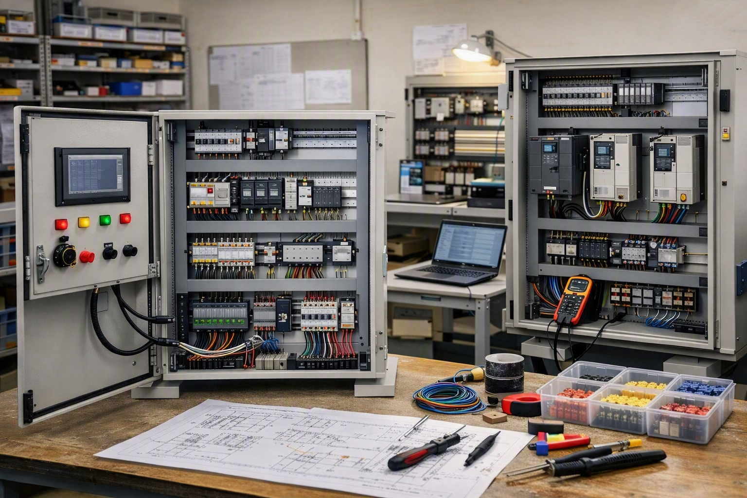 งานออกแบบและประกอบตู้ควบคุมไฟฟ้า (Control Panel)